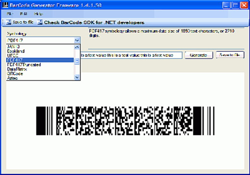Driver license barcode data generator